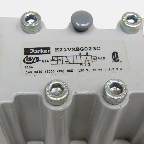 Parker H21VXBG023C 4 Way-2 Position Air Return Directional Valve 120VAC Coil