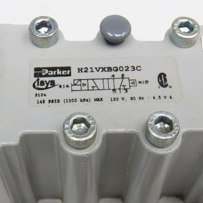 Parker H21VXBG023C 4 Way-2 Position Air Return Directional Valve 120VAC Coil