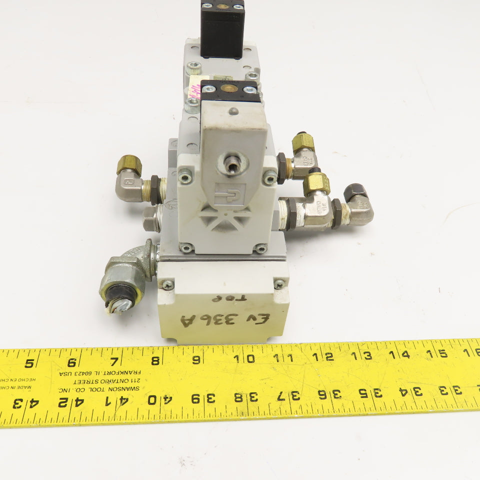 Parker H22VXBG023C 2 Position Double Solenoid Valve 120V Coil 1/2" NPT Manifold