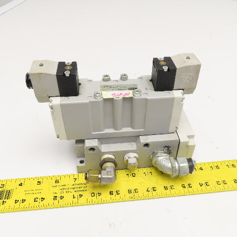 Parker H22VXBG023C 2 Position Double Solenoid Valve 120V Coil 1/2" NPT Manifold
