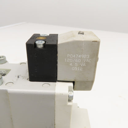 Parker H22VXBG023C 2 Position Double Solenoid Valve 120V Coil 1/2" NPT Manifold