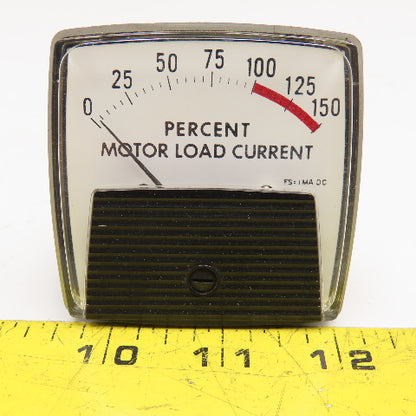 General Electric 841761 GE 254-2 Percent Motor Load Current Panel Meter 0-150%
