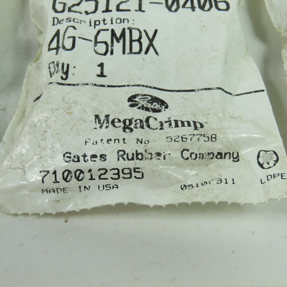 MegaCrimp G25121 Hydraulic Coupling Hose Fitting 4G-6MBX Lot Of 5