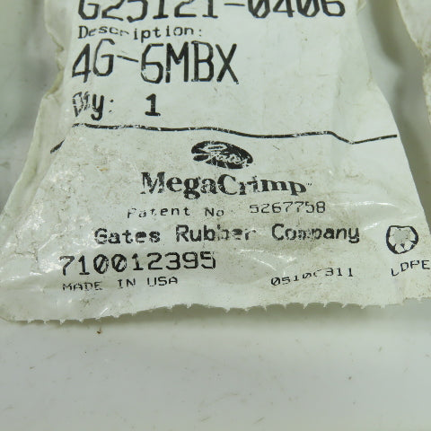 MegaCrimp G25121 Hydraulic Coupling Hose Fitting 4G-6MBX Lot Of 5