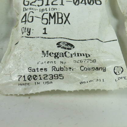 MegaCrimp G25121 Hydraulic Coupling Hose Fitting 4G-6MBX Lot Of 5