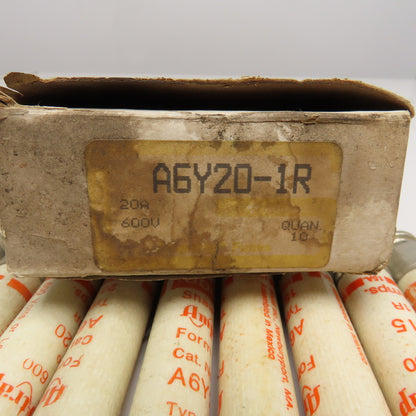 Gould Shawmut A6Y20 Amp Trap 20A 600V Type 1R Fuse NOS Lot Of 10