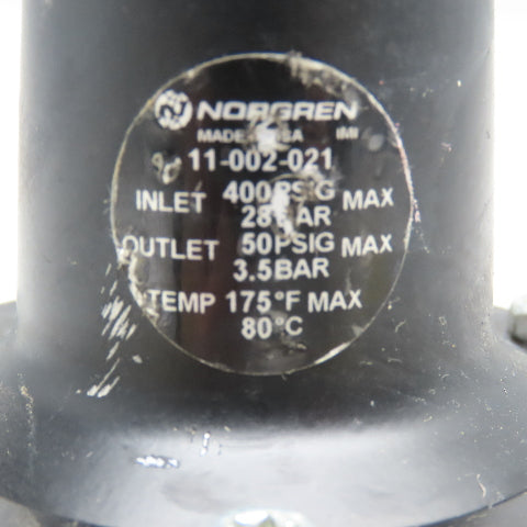 Norgren 11-002-021 Precision Air Pressure Regulator 1/4" NPT 400PSI Max