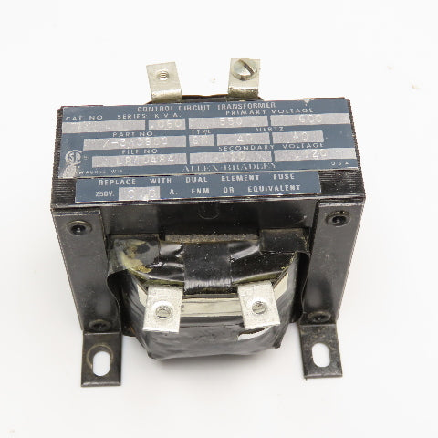 Allen Bradley 550/600V Pri. .060kVa 110/120V Sec. 40Hz Control Transformer