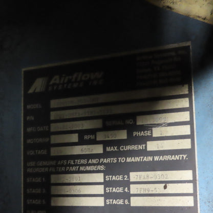 Airflow Systems 1200VOM Oil Mist Cabinet Collection System 115V 1HP 1200CFM