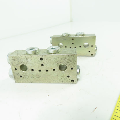 VGP Lubrication Distribution Block 2.8"x 1.3"x 0.7" Lot Of 2
