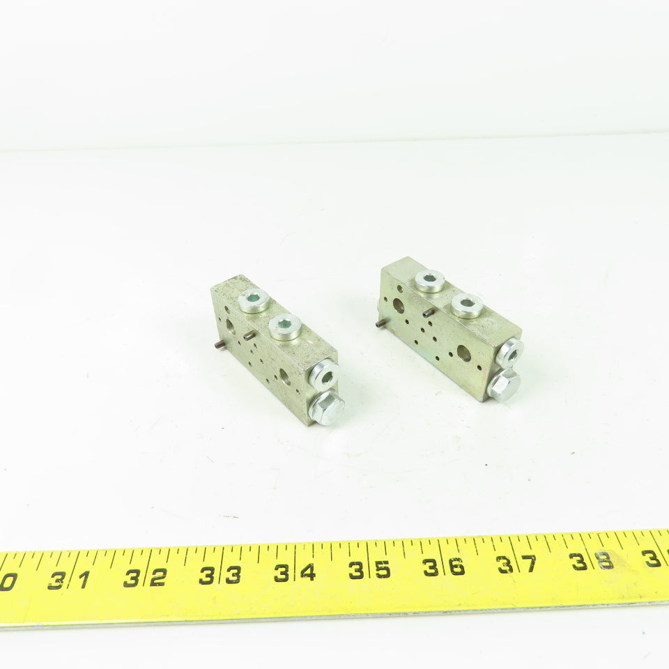 VGP Lubrication Distribution Block 2.8"x 1.3"x 0.7" Lot Of 2