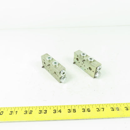 VGP Lubrication Distribution Block 2.8"x 1.3"x 0.7" Lot Of 2