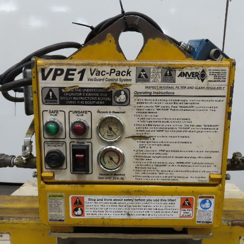 Anver Air Powered Vacuum Lifter Spreader 4400 LB Capacity 20' L x 6' W 115V 1PH