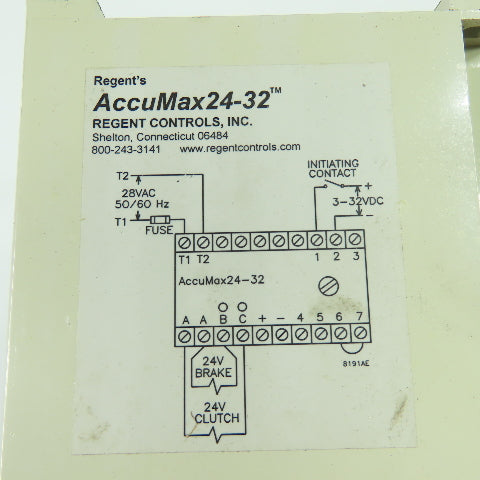 Regent Controls AccuMax 24-32 Clutch Brake Control W/ Over Energization