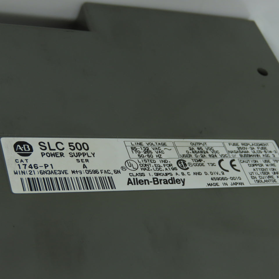 Allen Bradley 1746-A7 Ser B SLC500 7-Slot Chassis Rack W/1746-P1 Power Supply