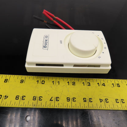 King K602W Line Voltage Thermostat 22A 120/240V 45-75°F White