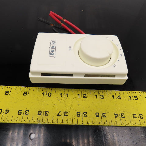 King K602W Line Voltage Thermostat 22A 120/240V 45-75°F White