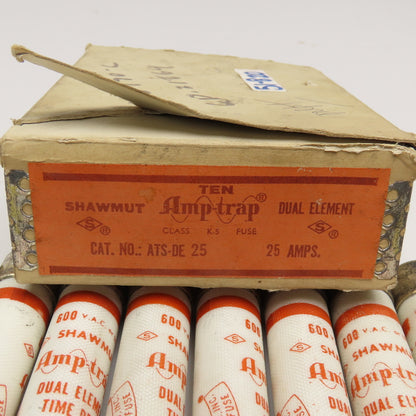 Shawmut ATS-DE Amp Trap 25A 600V Class K-5 Dual Element Fuse Lot Of 9