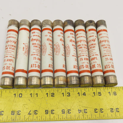 Shawmut ATS-DE Amp Trap 25A 600V Class K-5 Dual Element Fuse Lot Of 9