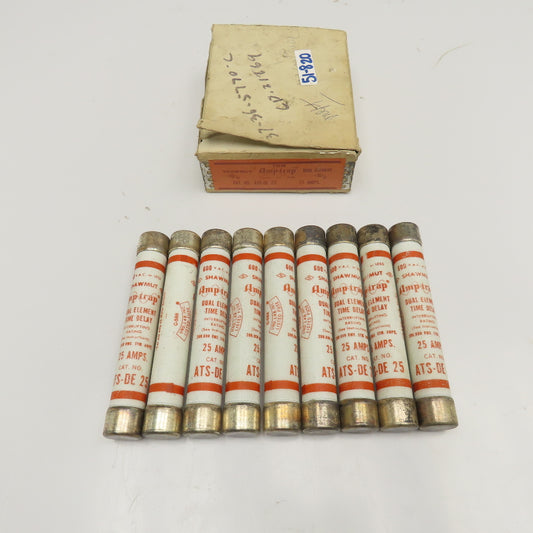 Shawmut ATS-DE Amp Trap 25A 600V Class K-5 Dual Element Fuse Lot Of 9