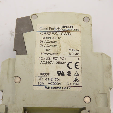 Fuji Electric CP32FS/10WD 10A Circuit Protector 250V 2 Pole Lot Of 3