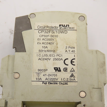 Fuji Electric CP32FS/10WD 10A Circuit Protector 250V 2 Pole Lot Of 3