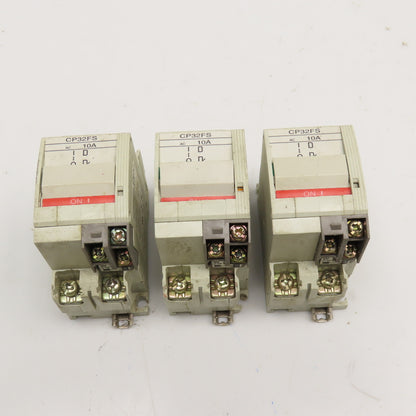 Fuji Electric CP32FS/10WD 10A Circuit Protector 250V 2 Pole Lot Of 3