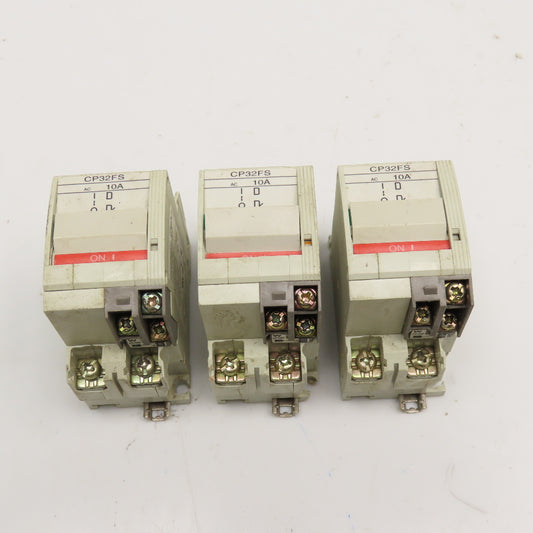Fuji Electric CP32FS/10WD 10A Circuit Protector 250V 2 Pole Lot Of 3