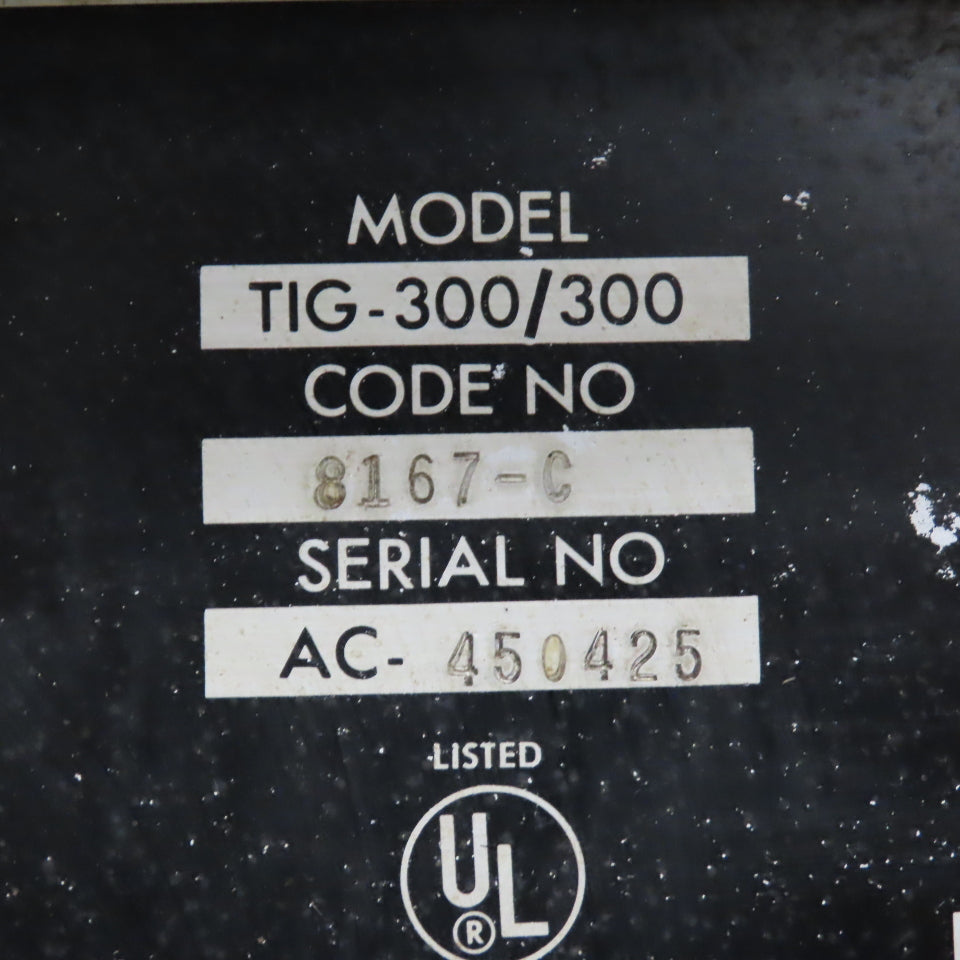 Lincoln TIG-300/300 AC/DC Arc Welder 208-230/460V 1PH 300A W/ Cooler & Cart