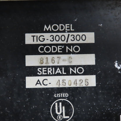 Lincoln TIG-300/300 AC/DC Arc Welder 208-230/460V 1PH 300A W/ Cooler & Cart