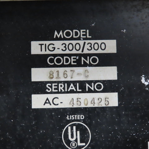 Lincoln TIG-300/300 AC/DC Arc Welder 208-230/460V 1PH 300A W/ Cooler & Cart