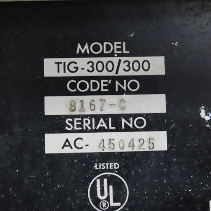 Lincoln TIG-300/300 AC/DC Arc Welder 208-230/460V 1PH 300A W/ Cooler & Cart