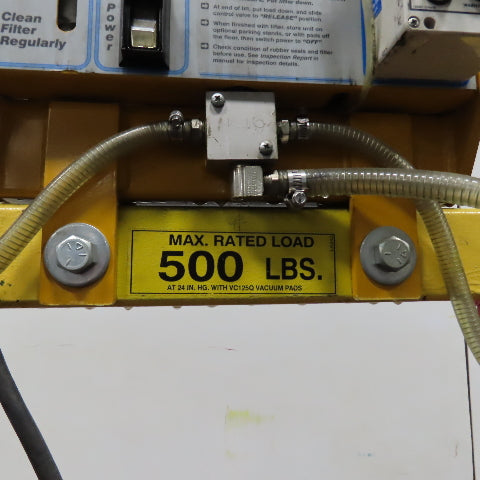 Anver VPF-57-AC 500LB Two Pad Electric Side Gripper Vacuum Lifter 115V W/Cart