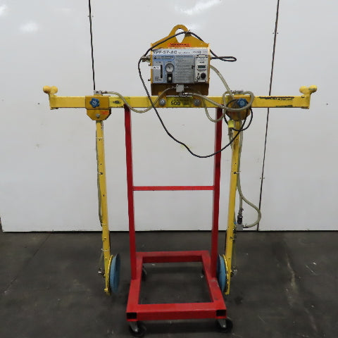 Anver VPF-57-AC 500LB Two Pad Electric Side Gripper Vacuum Lifter 115V W/Cart