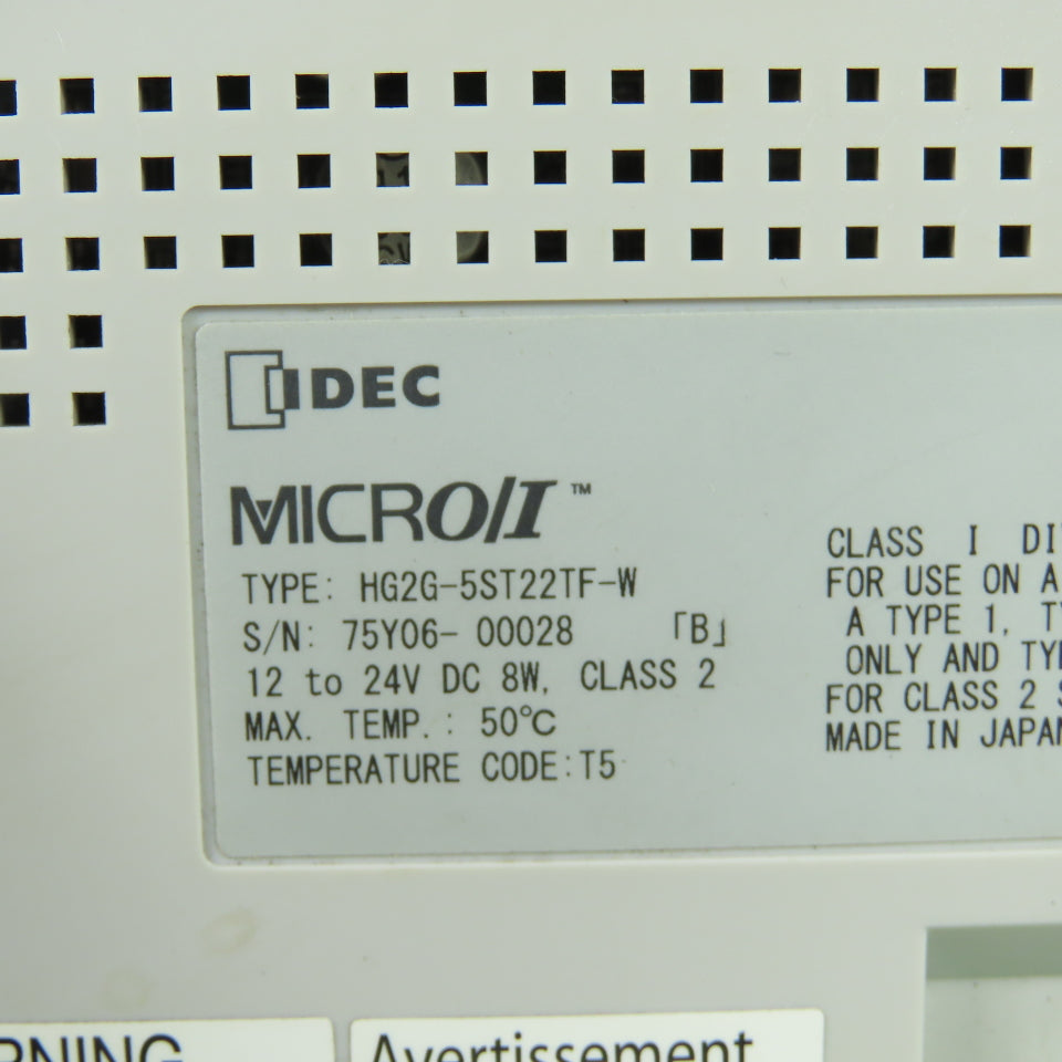 Idec HG2G-5ST22TF-W Micro/I Operating Interface Touchscreen 12-24VDC