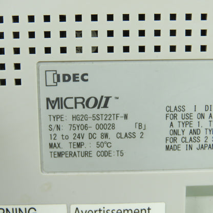 Idec HG2G-5ST22TF-W Micro/I Operating Interface Touchscreen 12-24VDC
