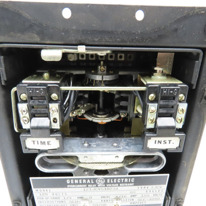 General Electric 12IJCV51B23A Overcurrent Relay 120V 60Hz Broken Cover