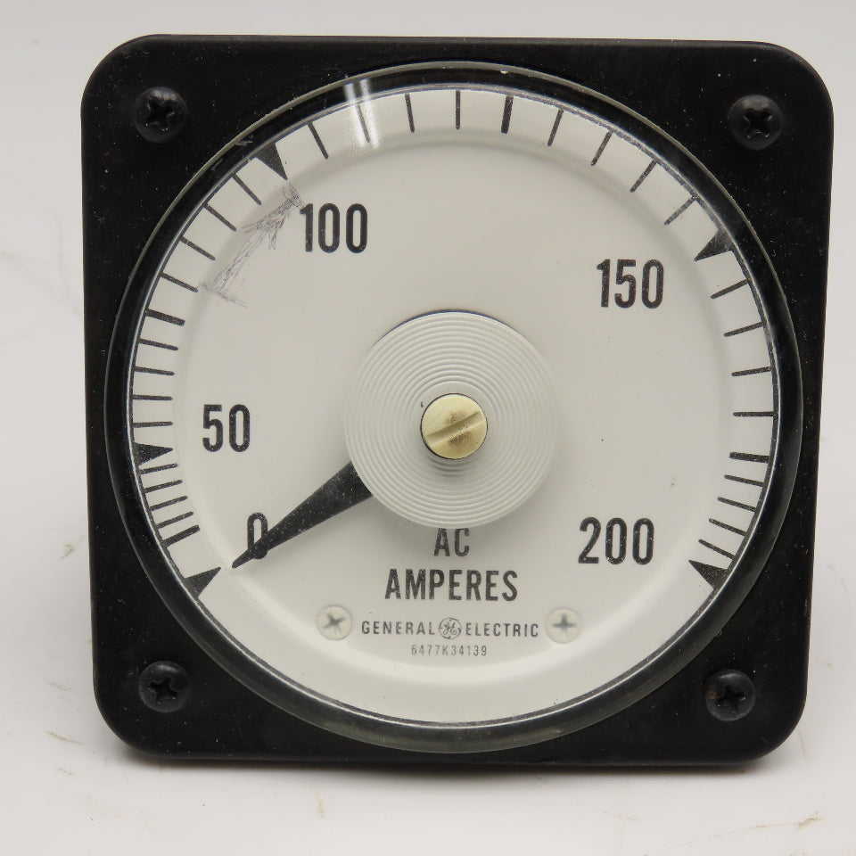 General Electric 50-103131LSRL2 0-200AC Amp Panel Meter Ammeter ...