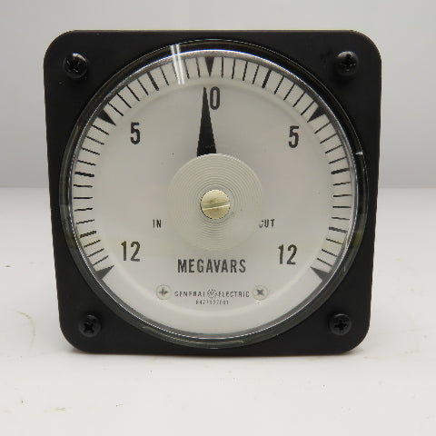 General Electric 6477K27001 0-12 Megavar Varmeter Panel Ammeter