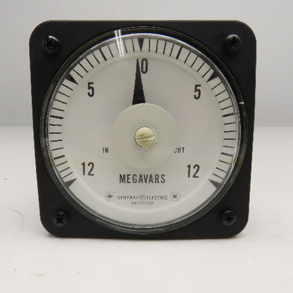 General Electric 6477K27001 0-12 Megavar Varmeter Panel Ammeter
