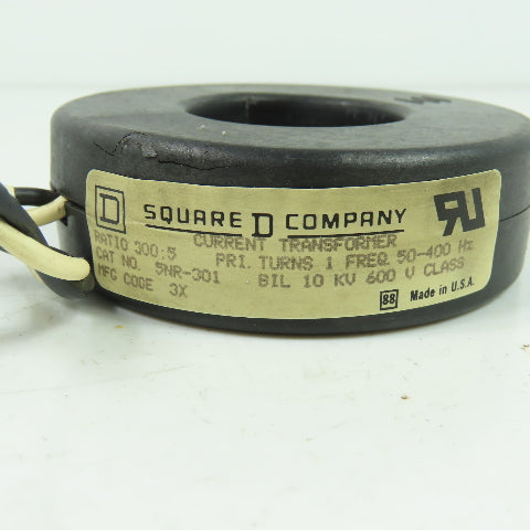 Square D 5NR-301 Current Transformer Ratio 300:5 50-400Hz