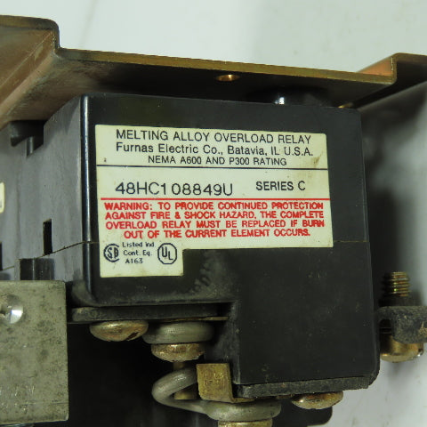 Furnas 48HC108849U Series C Melting Alloy Overload Relay H-50 Heaters