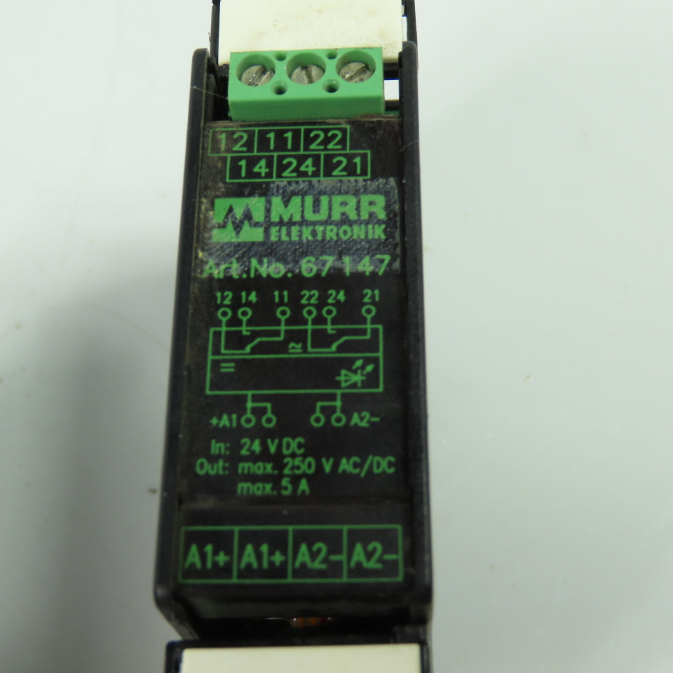 Murr Elektronik 67147 Output Relay Module 24VDC In 250VAC 5A Out Lot Of 4
