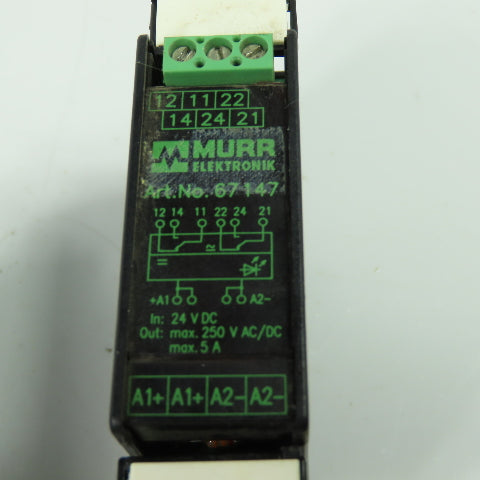 Murr Elektronik 67147 Output Relay Module 24VDC In 250VAC 5A Out Lot Of 4