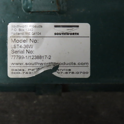 Southworth LST4-36W 4000LB 96" x 36" Rotating Tandem Scissor Lift Table 115V 1PH