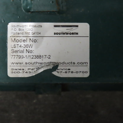 Southworth LST4-36W 4000LB 96" x 36" Rotating Tandem Scissor Lift Table 115V 1PH