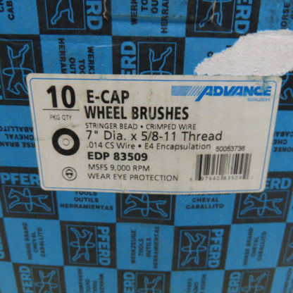 Advance EDP 83509 7" Dia. X 5/8"-18 Threaded Encapsulated Wire Brush Lot Of 10
