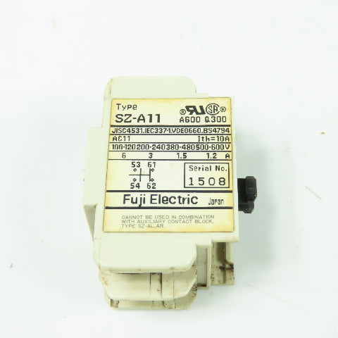 Fuji SZ-A11 Auxiliary Contact Block 600V 10A Lot Of 5