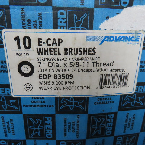 Advance EDP 83509 7" Dia. X 5/8"-18 Threaded Encapsulated Wire Brush