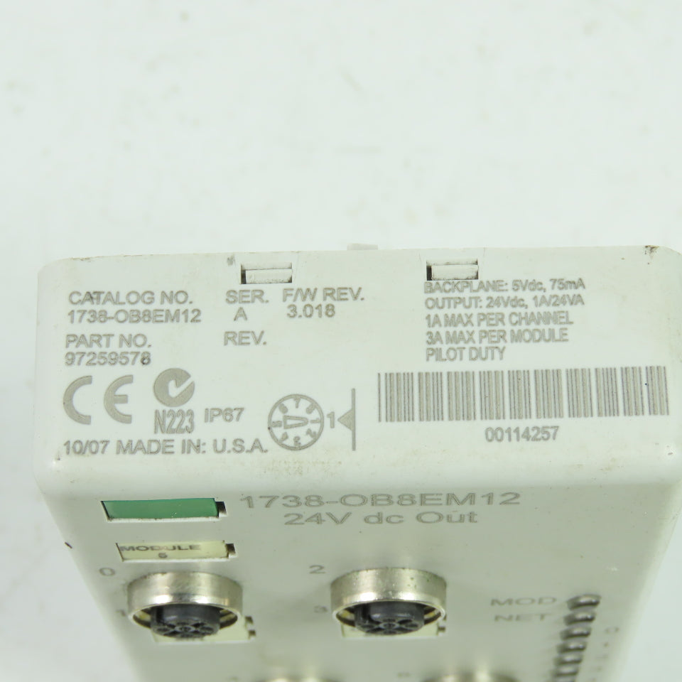 Allen Bradley 1738-OB8EM12 SerA Output Module 24VDC 1A/24VA Out Lot Of 2